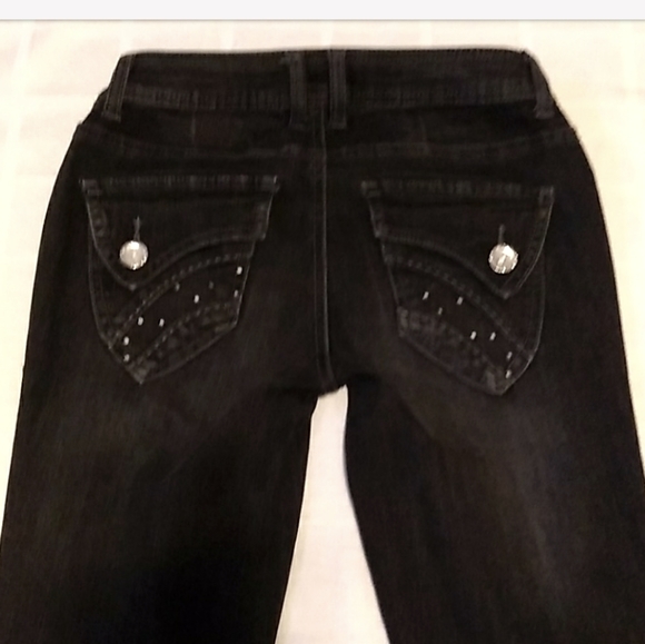 Cache Rhinestone Embellished Distressed Denim - Picture 3 of 16